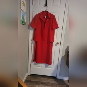 Women's 2 pc red dress and jacket suit